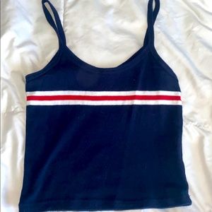 Cute red white and blue striped crop top!